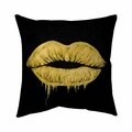 Fondo 20 x 20 in. Golden Lips-Double Sided Print Indoor Pillow FO2792984